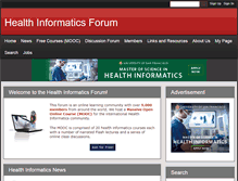 Tablet Screenshot of healthinformaticsforum.com